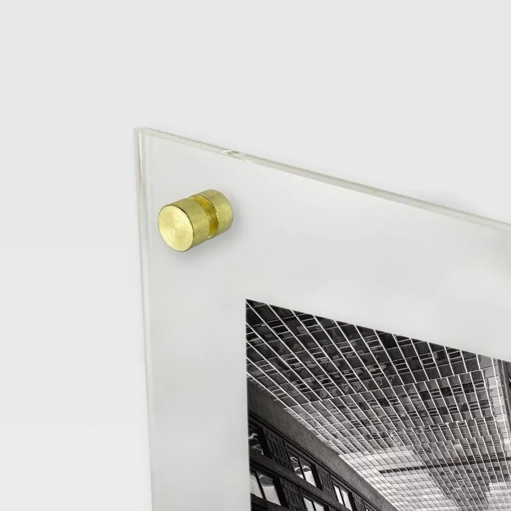 Threshold 11x14 Acrylic Frame Clear Wall Mount Brass Hardware Modern READ